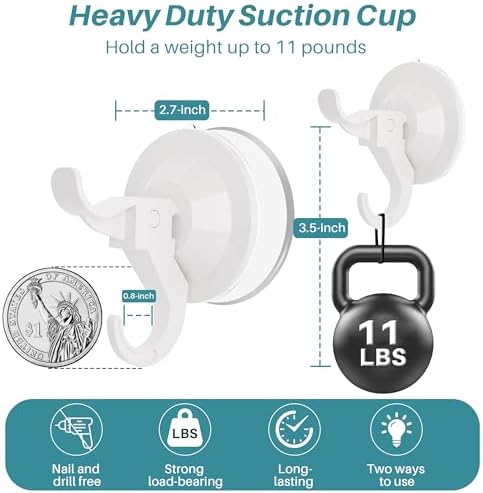 AENTGIU Wreath Suction Cup Hooks 5 Pack