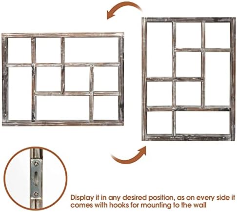 Rustic Multi-Slot Shelf Cube Display 9 Compartment