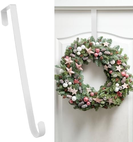 HOOSUN 14 Inch Metal Wreath Door Hanger for Halloween and Christmas