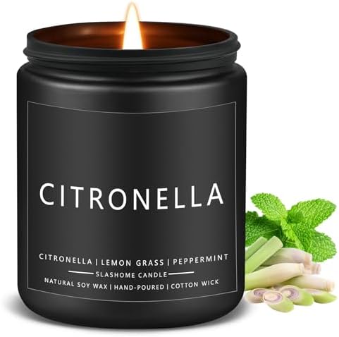 Citronella Scented Soy Jar Candle 7oz for Outdoor and Home Use
