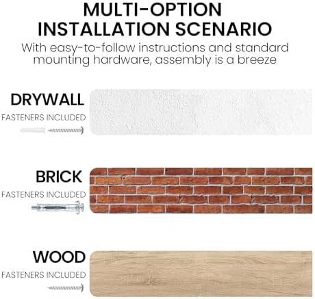 Floating Shelves for Wall 24x93 Inch Rustic Elm Wood Set of 2
