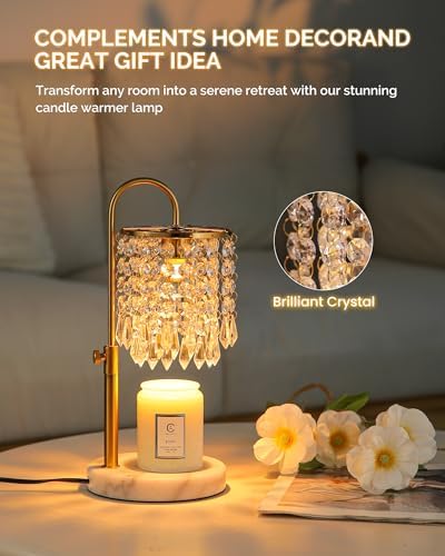 Minimalist Crystal Candle Lamp with Timer and 3 Bulbs
