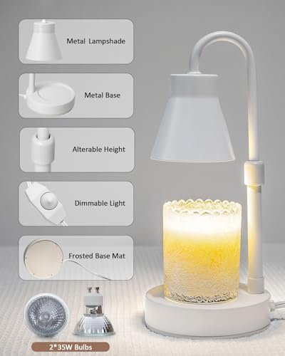 Elenhome Candle Warmer Lamp with Adjustable Height and Dimming