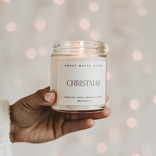 Sweet Water Decor Christmas Candle with Cinnamon and Clove Scents