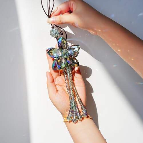Crystal Color Flower Car Charms for Rear View Mirror