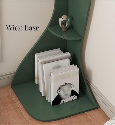 4-Layer Wood Corner Bookcase Storage Display Rack for Living Room