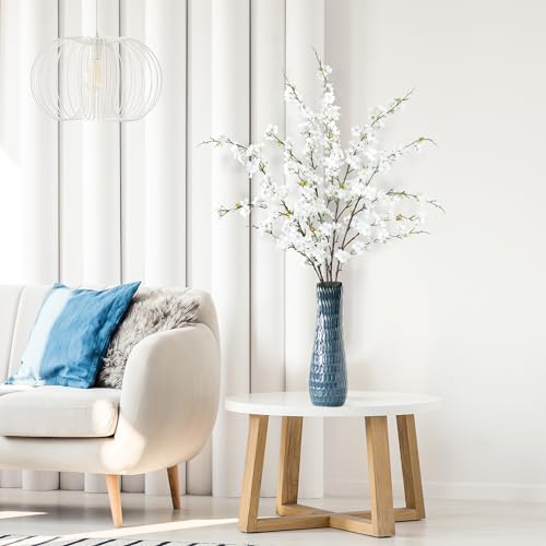Sggvecsy 4 Pc Artificial Cherry Blossom Branches White