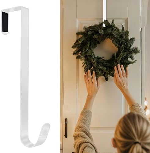 SR ESSENTIALS 12 Wreath Hanger for Front Door White