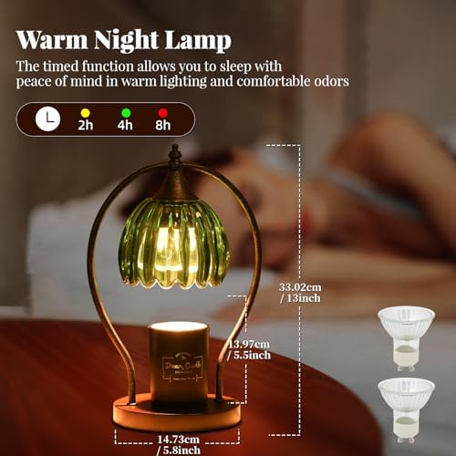 Timer Candle Warmer Lamp with 2 Bulbs