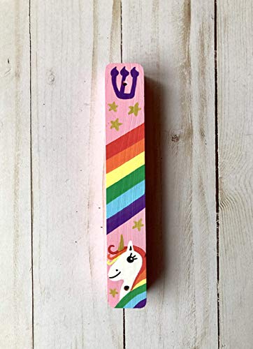 Unicorn Mezuzah Decor Pink 6 Inch