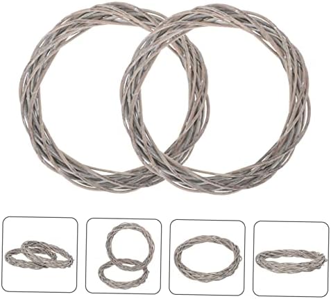 2pcs Christmas Woven Decoration for Wreaths Natural Gray Rattan Frame