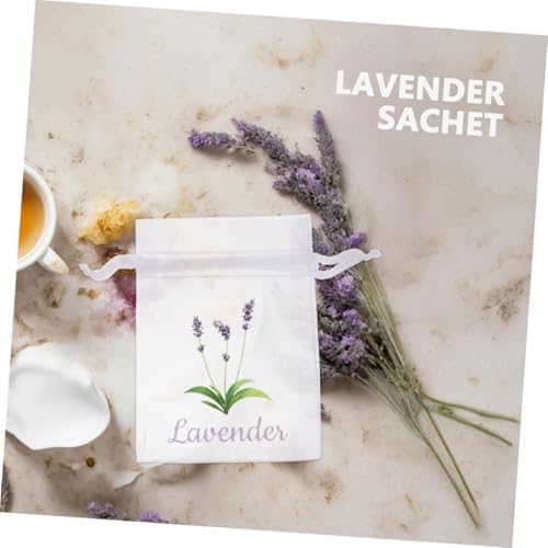 OUNONA Mesh Drawstring Pouches 50pcs Empty Sachet Bags for Lavender Flowers