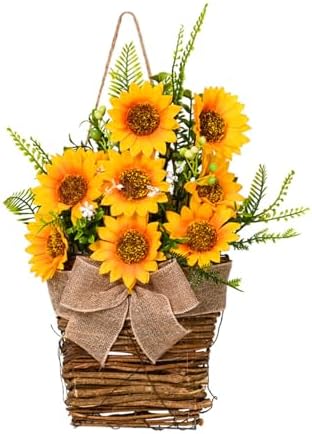 Artificial Sunflower Door Wreath 1732 Inch Yellow Hanging Decor