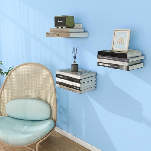 FENTEC 6 Pack Floating Bookshelf Wall Mount White