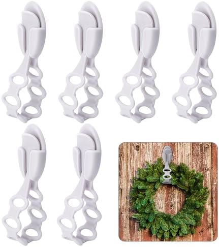 6 Pcs Christmas Wreath Holder Ties - 85 Inch Adhesive Silicone Straps