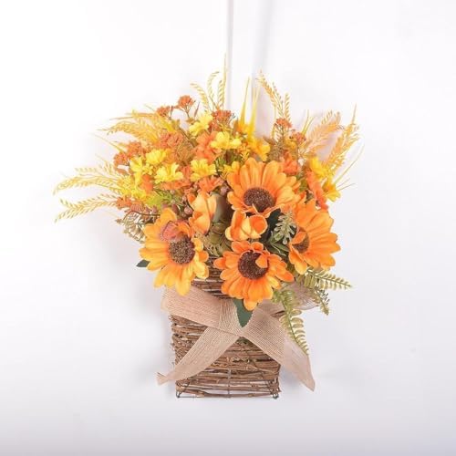Door Hanger Basket Artificial Flower Garland for Wedding Home Decor