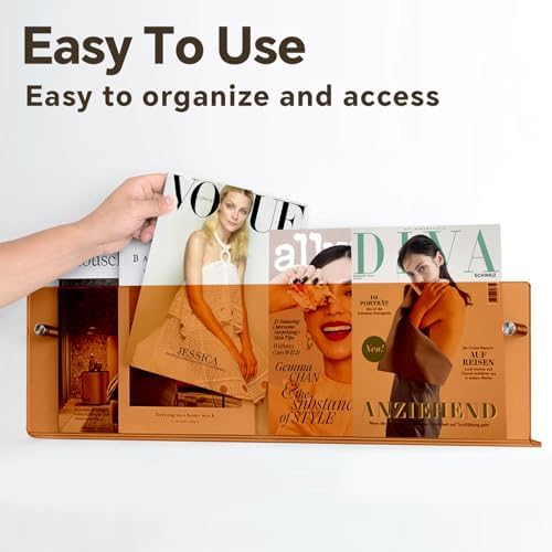 2 Pack Acrylic Magazine Holder with Angled Base