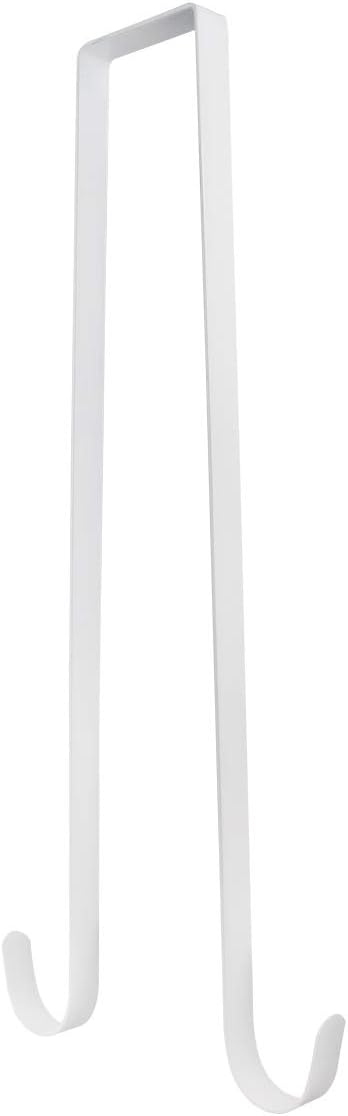 15 Inch Double Side Wreath Hanger - Over The Door Metal Hook for Christmas Wreath - Holds 2 Wreaths