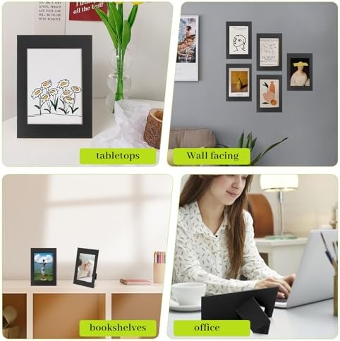 50 Pack Black Cardboard Picture Frames 4x6 Inches