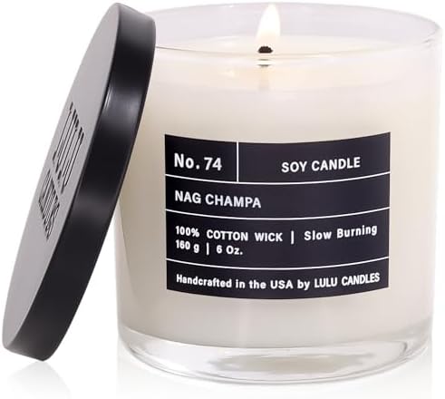 Lulu Candles Nag Champa Indian Incense Luxury Soy Jar Candle 6 Oz
