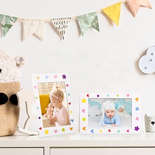 Jecery 100 Pcs White Paper Photo Frames with Easel Stand