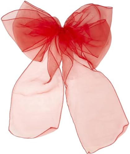 Set of 10 Chair Bows Red Sashes for Decor