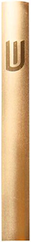 Modern Jewish Mezuzah Case - Gold Aluminum Brushed Design
