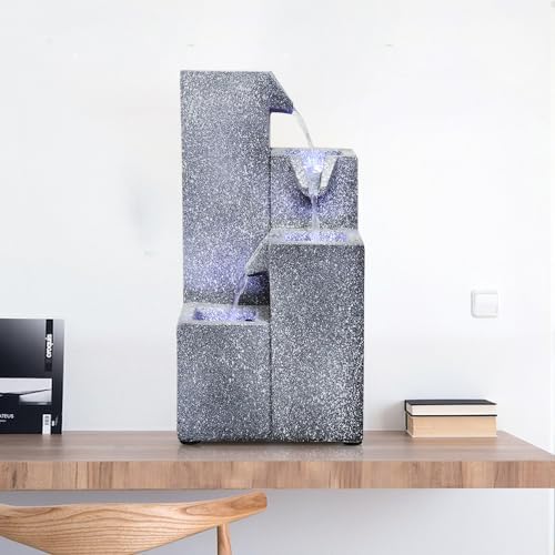 157 inch H Tabletop Fountain with LED Lights