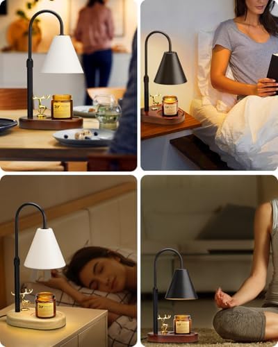 Oak Leaf Adjustable Height Candle Warmer Lamp with Timer and Dimmer