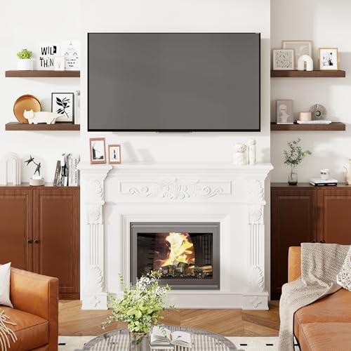 Heimlove 24 Inch Floating Shelves Set of 2 Wall Mount Walnut