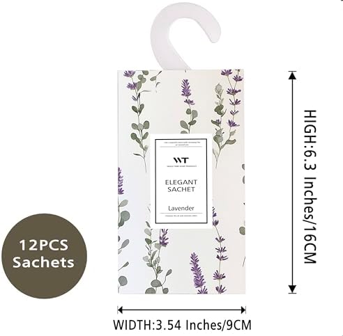 WEALD TRIBE 12 Pack Eucalyptus Lavender Scented Sachets for Closet Drawer Deodorizer