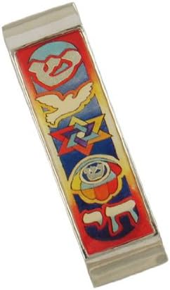 Colorful Judaica Motif Car Mezuzah From Jerusalem 1