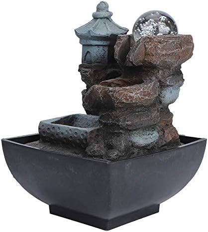 Zerodis Water Fountain Indoor LED Tabletop Fountain Decoration Gift