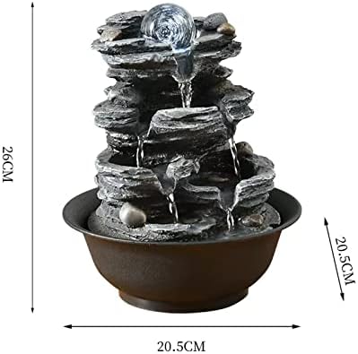 HIHELO Desktop Fountain with Resin Rock and Rotating Ball