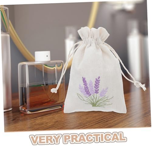 Cabilock 10pcs Lavender Muslin Scented Sachet Bags with Drawstring