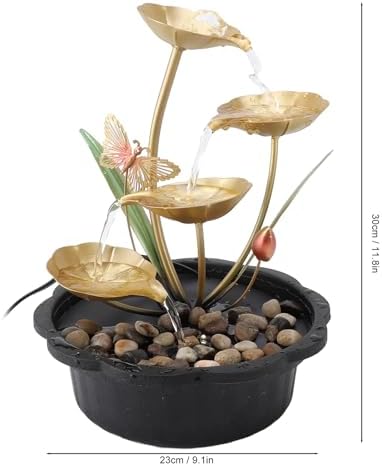 Desktop Water Fountain Ornament with USB and LED Light