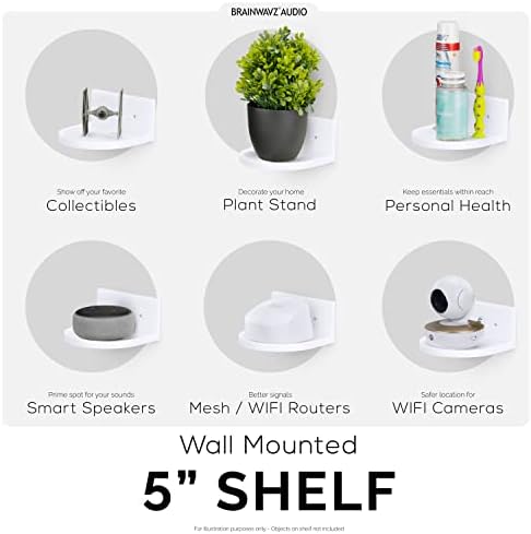 BRAINWAVZ 5 Inch Floating Shelf Universal Mount Holder
