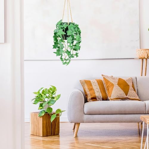 Real Touch Artificial Hanging Plants with Pot for Home Office Decor