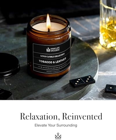 Tobacco Leather Scented Jar Candle for Men