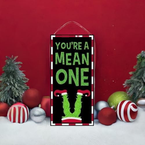 12 Inch Youre A Mean One Wooden Christmas Monster Wall Door Hanger
