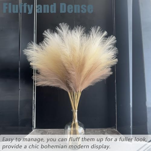 38 Inch 10 Stem Faux Pampas Grass Decor Set - Beige Mixed