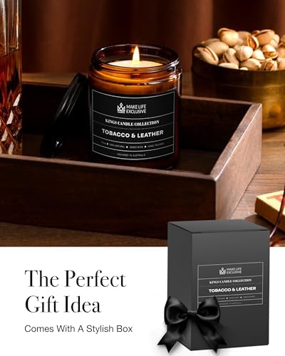 Tobacco Leather Scented Jar Candle for Men