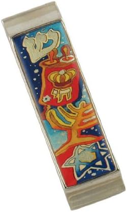Colorful Judaica Motif Car Mezuzah from Jerusalem 2