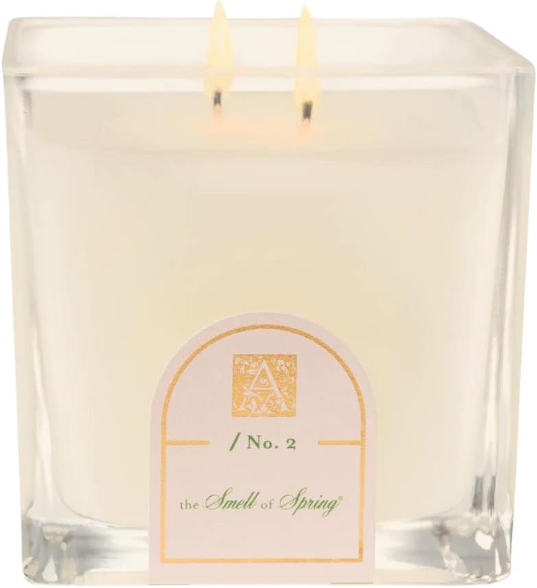 Aromatique Glass Cube Candle Smell of Spring 12 Oz
