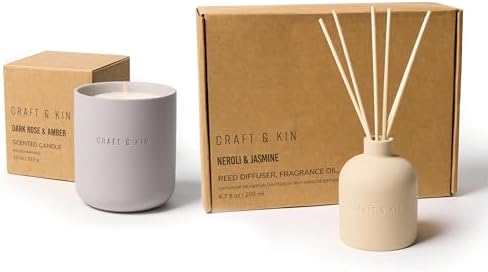 Craft Kin Scented Candle Diffuser Set - Fall Winter Home Fragrance