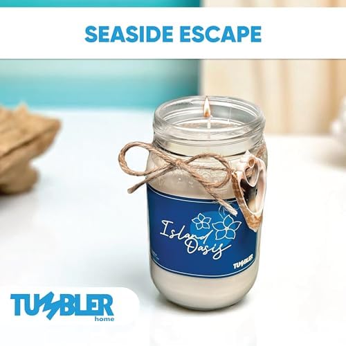 Tumbler Home Beach Candle with Real Shell
