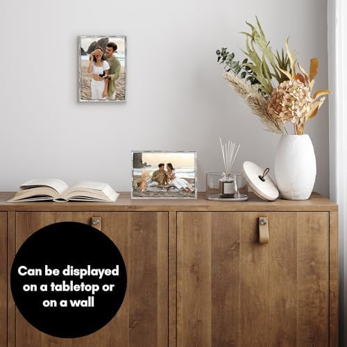 Americanflat 5x7 Bamboo-Style Picture Frame - Silver
