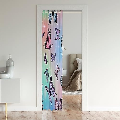 Jejeloiu Butterfly Door Curtain 42x80 Inch