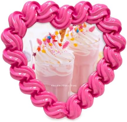 Isaac Jacobs 4x4 Heart-Shaped Picture Frame with Easel and Hook