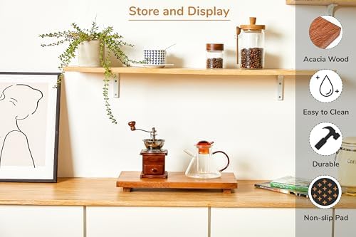 Large 16 Inch Acacia Wood Riser Pedestal Stand